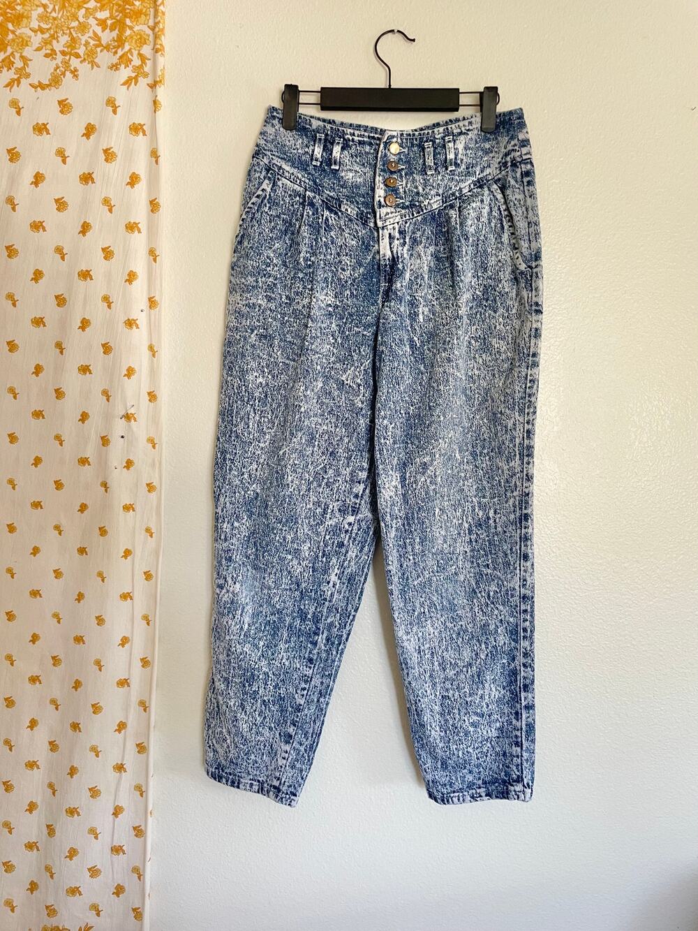 Vintage 80s Chic Schooners Acid Wash High Waist Jeans Size 12